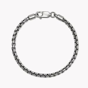 NEW Kendra Scott Beck Round Box Chain Bracelet in Oxidized Sterling Silver